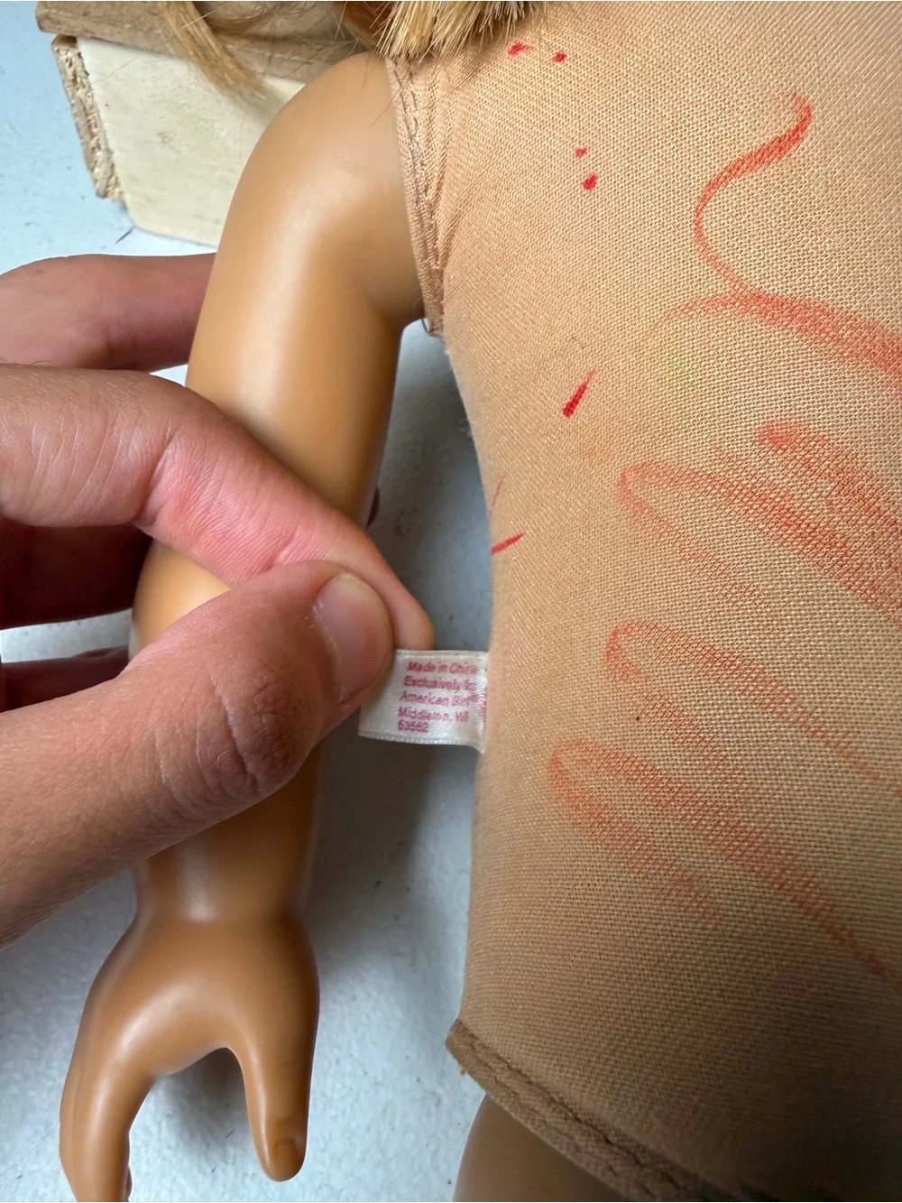 American Girl doll with freckles